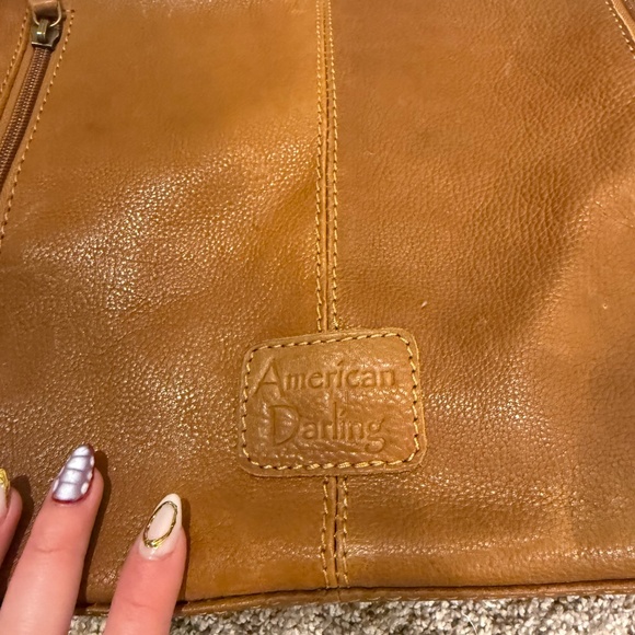 American Darling Brown Leather Fringe Shoulder Bag - Picture 2 of 5